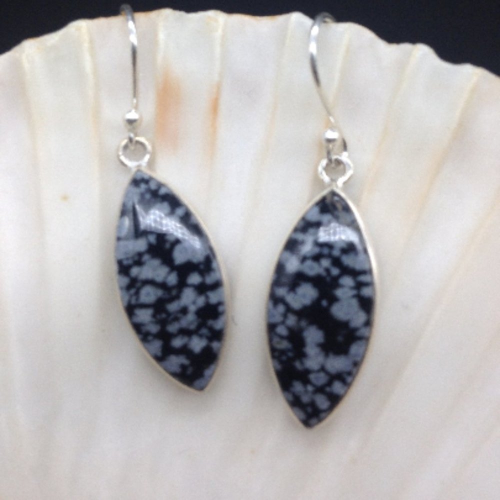 Snowflake Obsidian Crystals Solid Sterling Silver - image 2